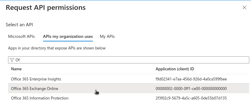 Select "Office 365 Exchange Online"...